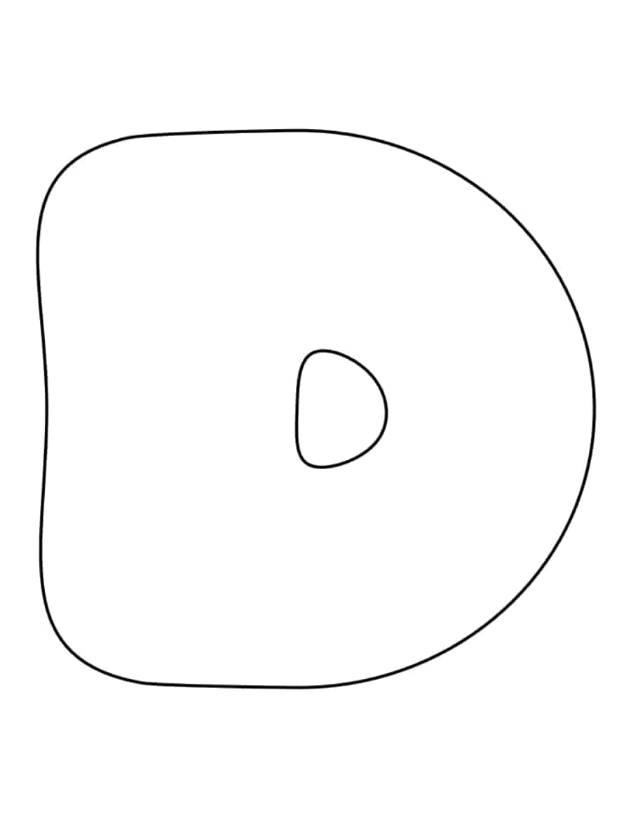 Bubble Letter D Kids Coloring Pages Pdf Free Vectors